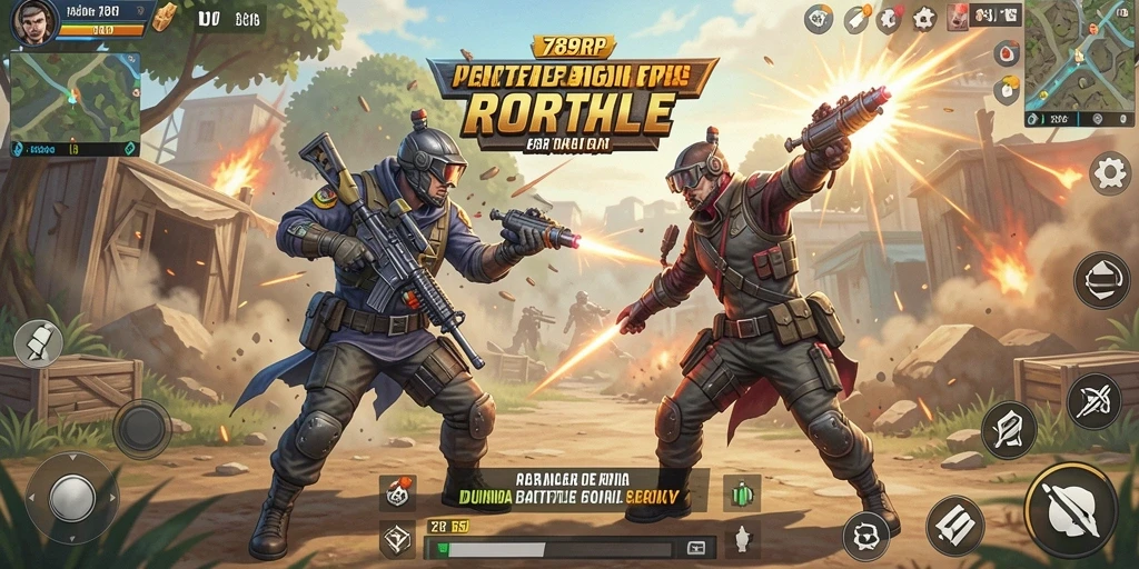 Screenshot utama 789RP menampilkan aksi gameplay Battle Royale yang mendebarkan.