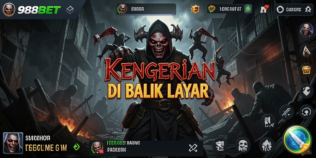 Screenshot <strong>988BET</strong> menampilkan suasana kegelapan dengan elemen Horror yang mendebarkan.