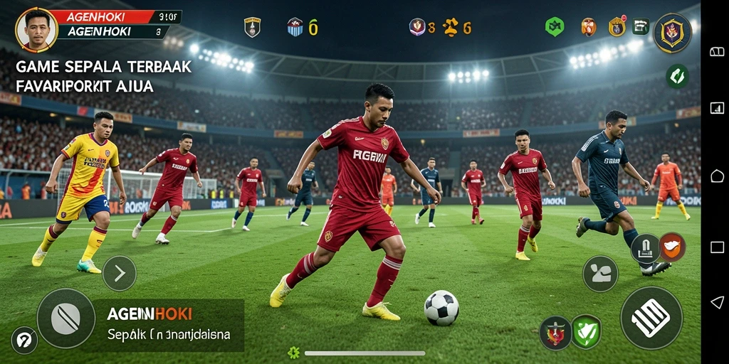 Tampilan menarik dari gameplay <strong>AGENHOKI</strong> yang penuh aksi sepak bola.