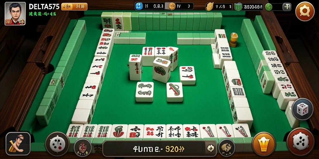 Tampilan gameplay DELTA575 menampilkan keseruan bermain Mahjong.