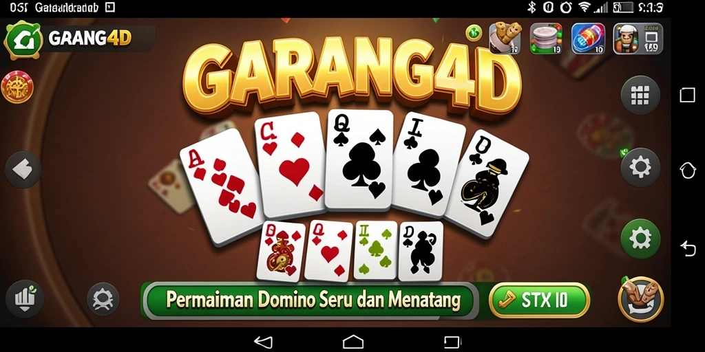 Screenshot permainan GARANG4D menampilkan gameplay domino yang seru.