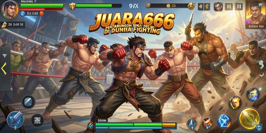 Screenshot tampilan gameplay JUARA666 yang menampilkan aksi pertarungan seru.