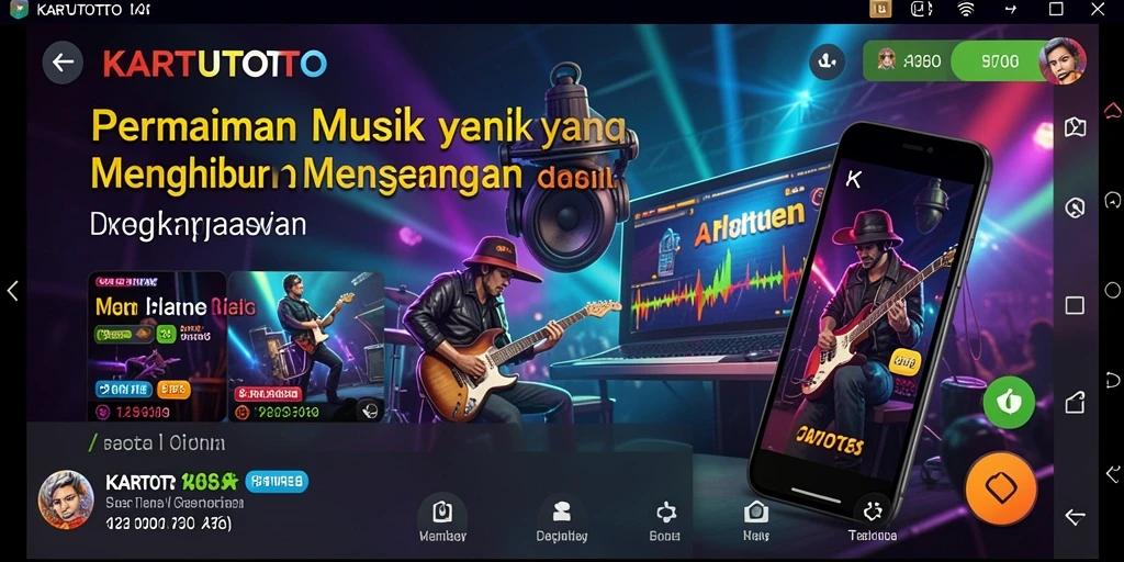 Screenshot gameplay KARTUTOTO dengan tampilan bermain musik.