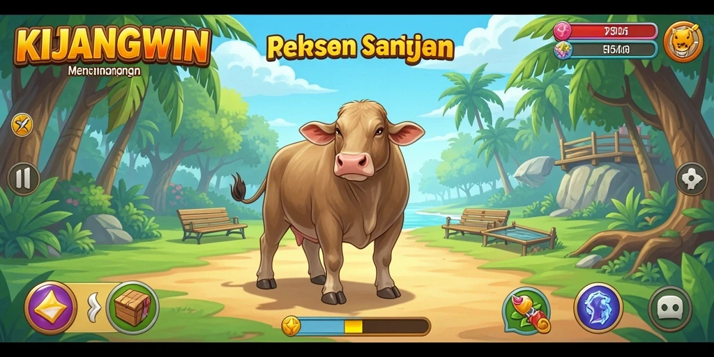 Tampilan gameplay yang penuh warna dan ceria di KIJANGWIN.
