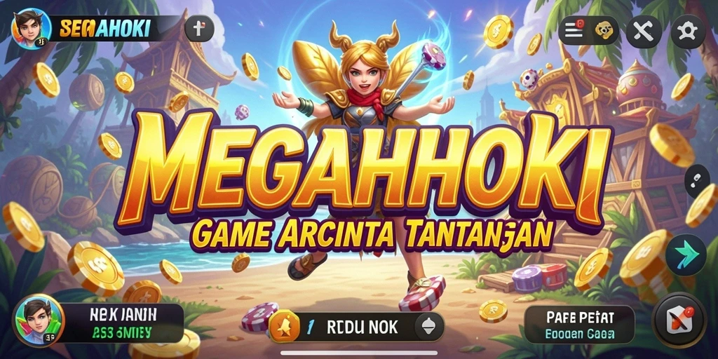 Tampilan gameplay seru dari MEGAHOKI yang memikat pemain.