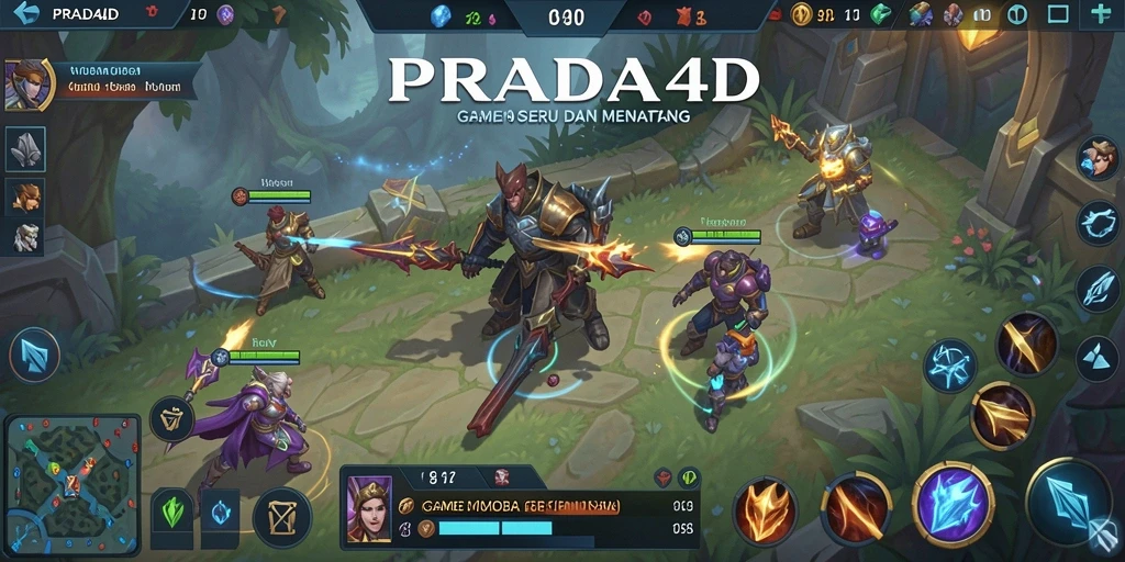 Tampilan gameplay seru di PRADA4D dengan aksi tim yang intens.
