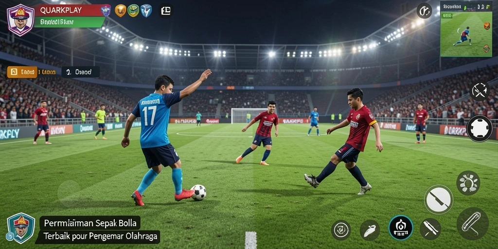 Screenshot gameplay QUARKPLAY yang menampilkan aksi menarik di lapangan.