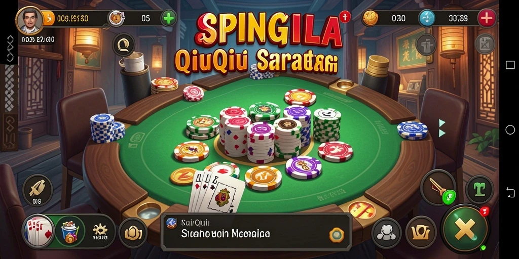 Tampilan menarik dari gameplay QiuQiu SPINGILA.