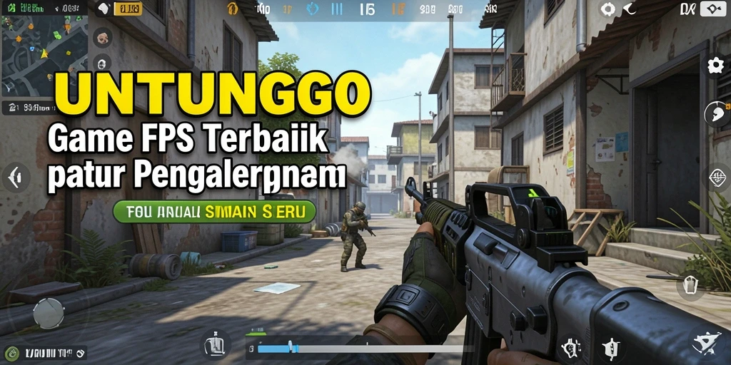 Screenshot gameplay UNTUNGGO menampilkan aksi menembak yang mendebarkan.