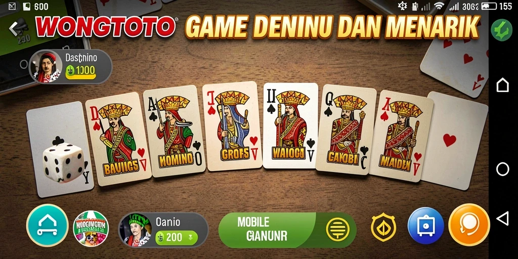 Tampilan gameplay seru dalam WONGTOTO dengan tema Domino.