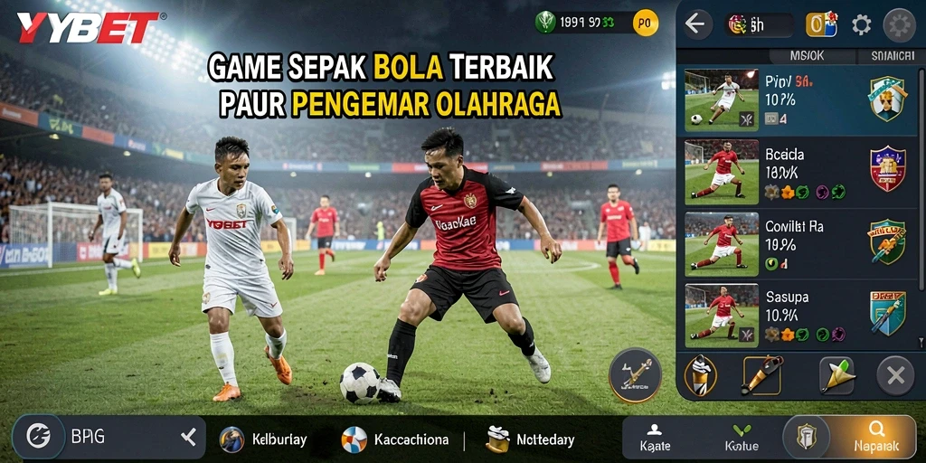 Screenshot gameplay YYBET menampilkan aksi seru permainan sepak bola.